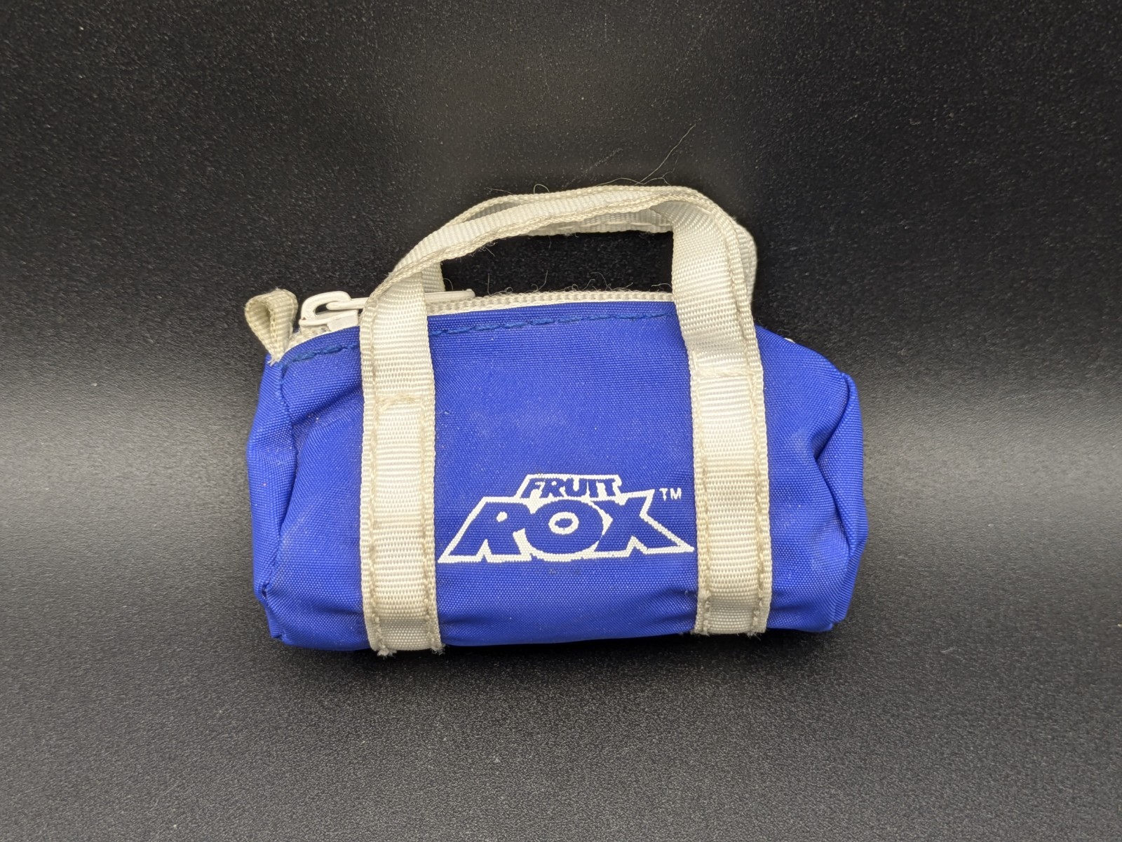 Sunkist Fruit Rox Snacks 1990’s Snack Mail Away Blue & White Duffle Bag Keychain
