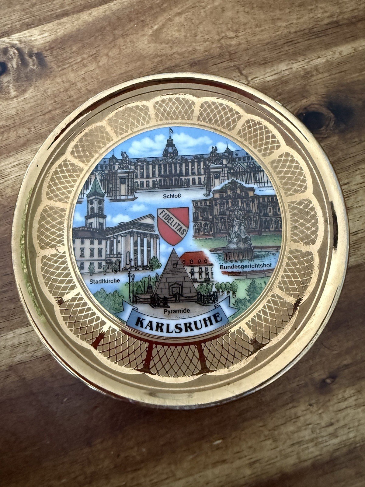 Theo Kuhn Burgeindheim Karlsruhe 22.8karat Goldauflage Plate
