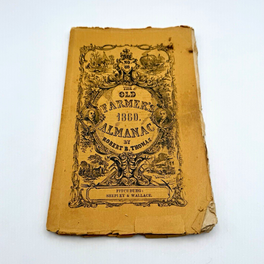 The Old Farmer's Almanac 1860 by Robert B. Thomas Boston Booklet The Old Farmer's Almanac 1860 by Robert B. Thomas Boston Booklet