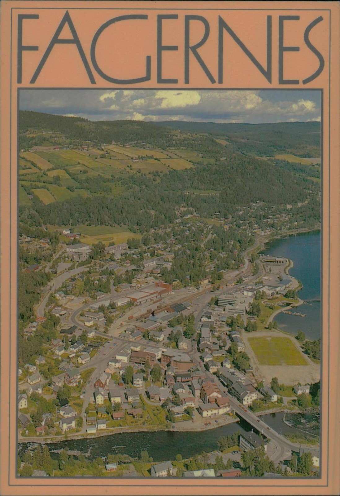 Normann Fagernes Norway Vintage Postcard Aerial Town View Unposted