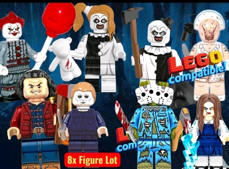 8x Horror Movie Custom Minifigures Lot Terrifier Art Clown Pennywise Michael Mye