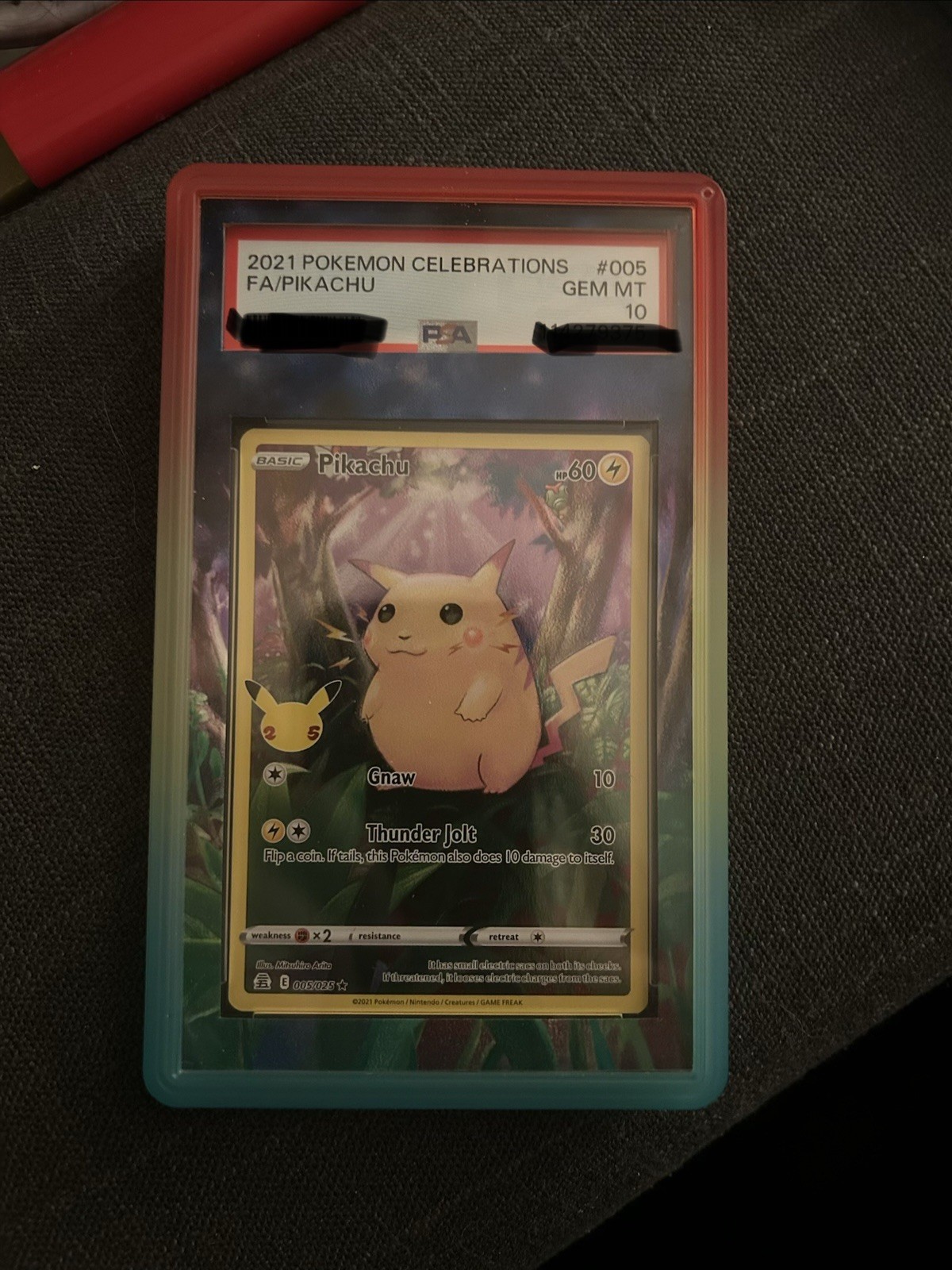 Pokémon Celebrations Pikachu Full Art Holo Rare PSA 10 #005/025 LOW POP