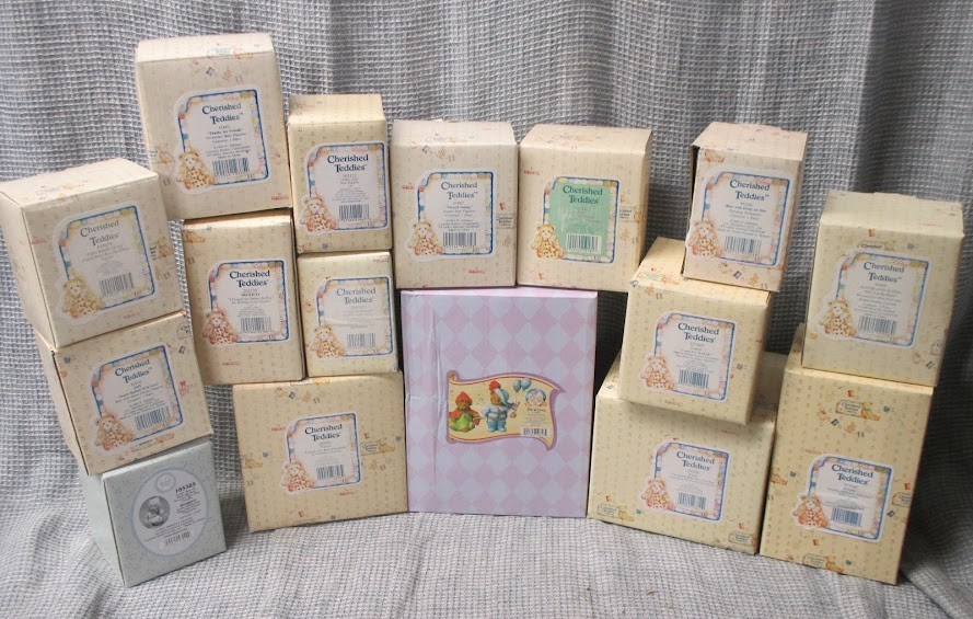 Lot of 16 1990\'s Cherished Teddies in Original Boxes | Excellent Condition