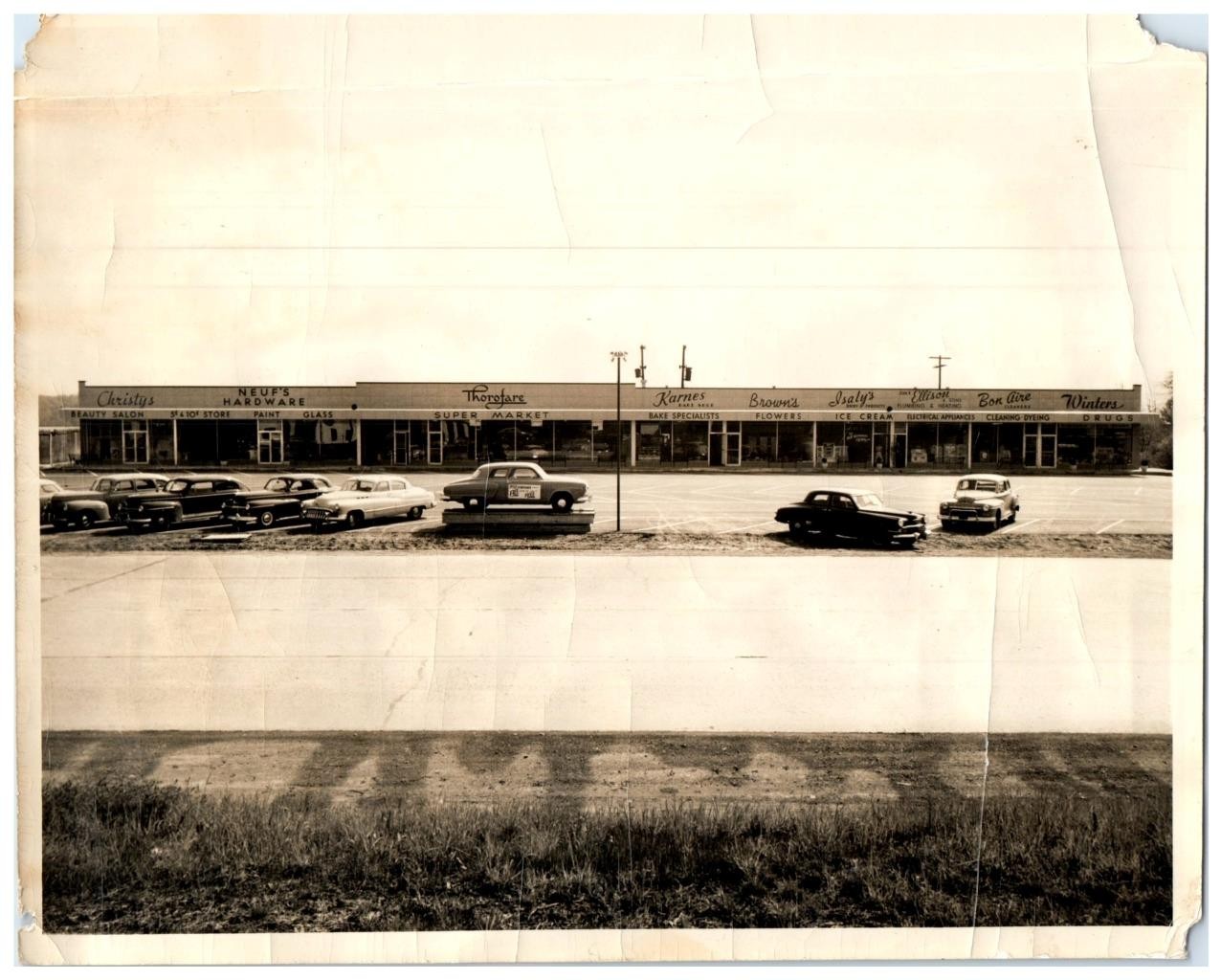 Vintage 1940s Isaly's Dairy Shopping Center Pittsburgh PA Photograph 8x10