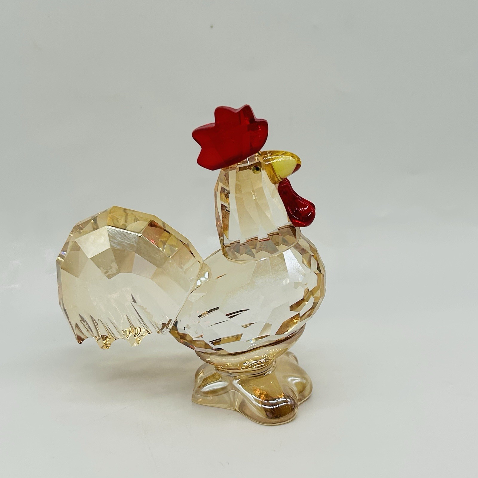 Crystal Rooster Figurine 4x4x2 Inches