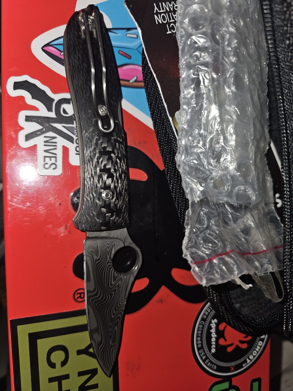 Spyderco C255CFPD SpyOpera Carbon Fiber Damasteel-Thor Sprint