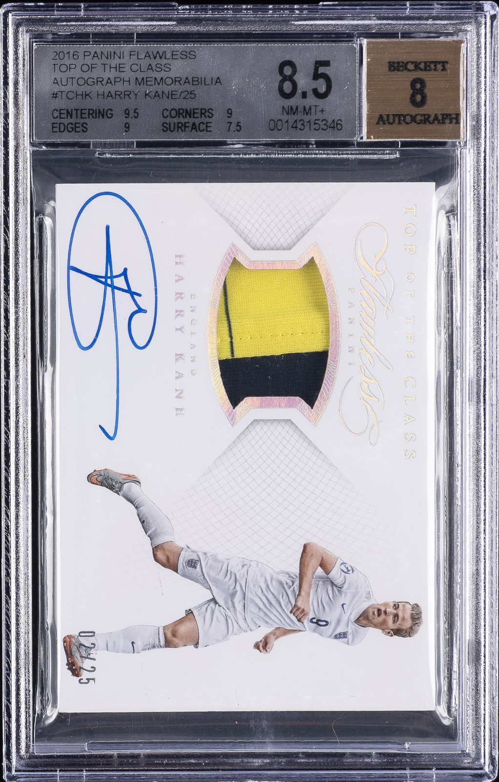2016 PANINI FLAWLESS #TC-HK HARRY KANE BGS 8.5