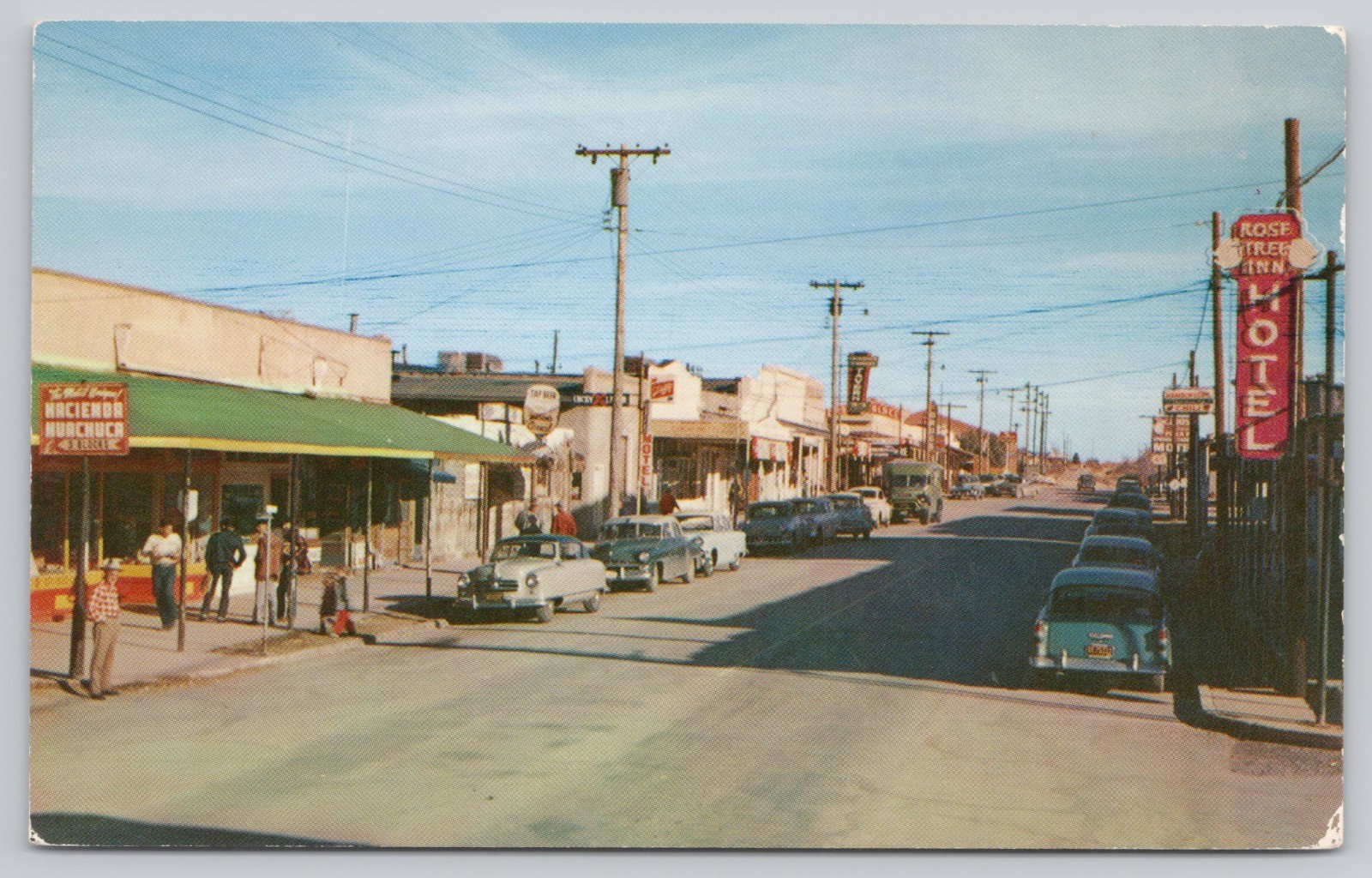 Allen Street Tombstone Arizona Old Cars Historic Downtown Scene Chrome Postcard