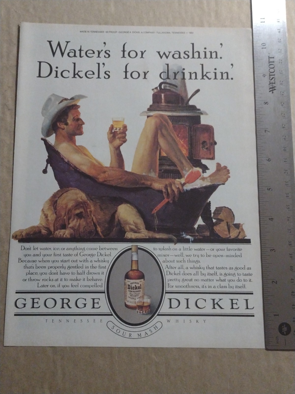 1983- George Dickel-Tennessee Sour Mash Whiskey-Print/AD-Classic