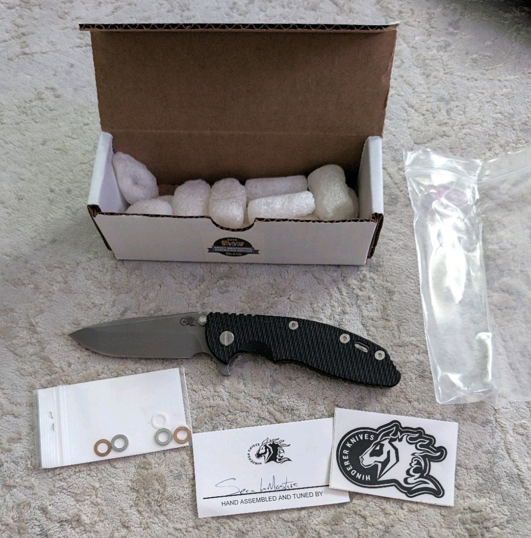 Hinderer XM-18 3.5 Spanto Battle Black Full Textured Titanium And G10 S45VN