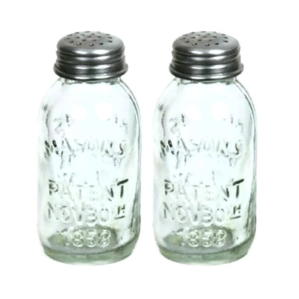 Mini Mason Jar SALT & PEPPER SHAKER Set of 2 Country Kitchen Decor Mini Mason Jar SALT & PEPPER SHAKER Set of 2 Country Kitchen Decor