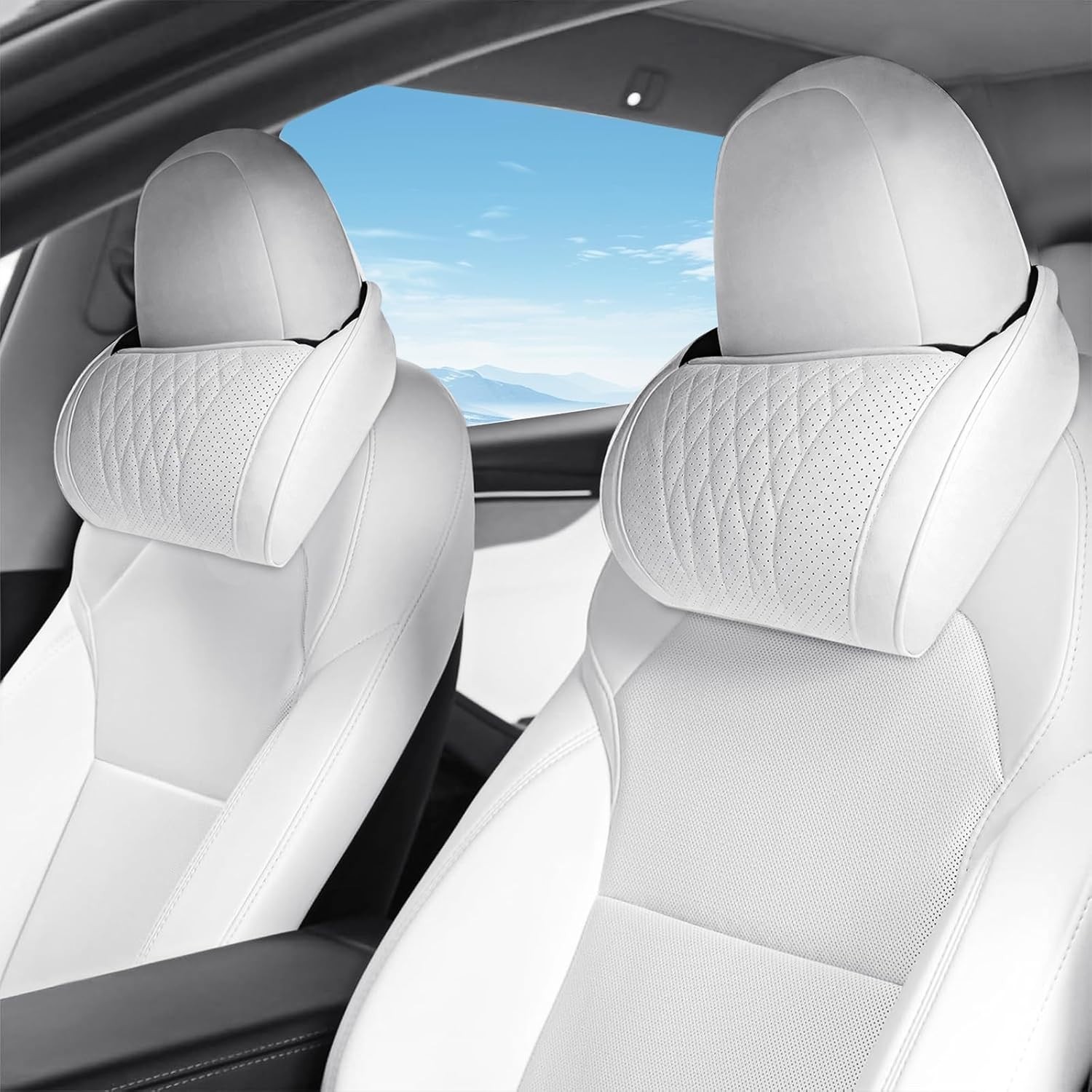 2 PCS Car Neck Headrest Pillow for Tesla Model Y Juniper Model 3 Highland Mod... 2 PCS Car Neck Headrest Pillow for Tesla Model Y Juniper Model 3 Highland Mod...