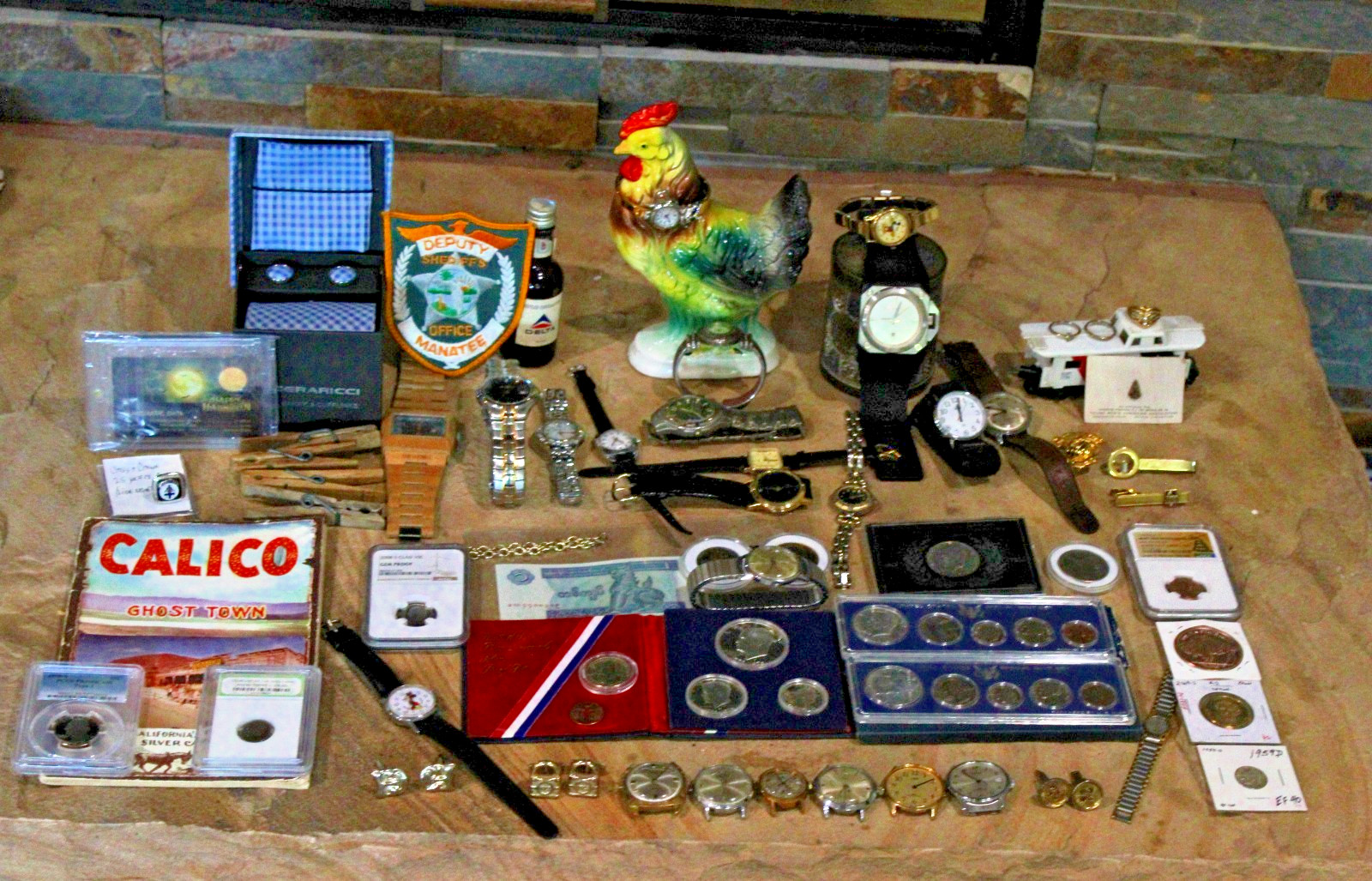Curated Lot Antique, Vintage, Modern Coins, Collectibles, Watches working-parts