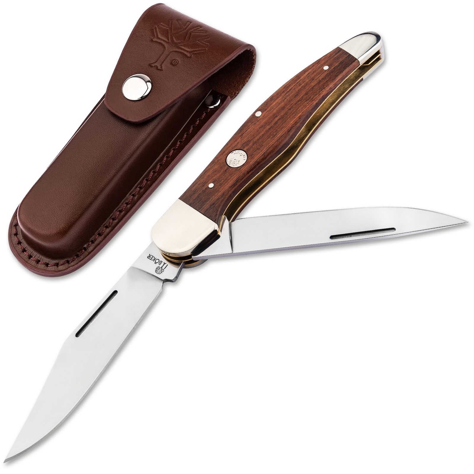 Boker Tree Brand 1095 Folding Hunter 2 Blade Pocket Knife 4
