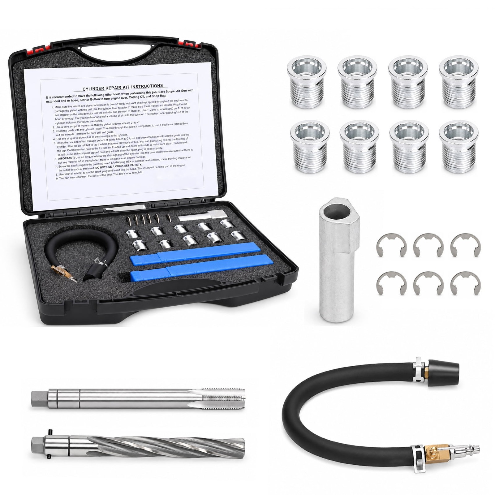 38900 Tool Kit for Two Valve Ford Triton, Spark Plug Thread Repair Kit Compatibl