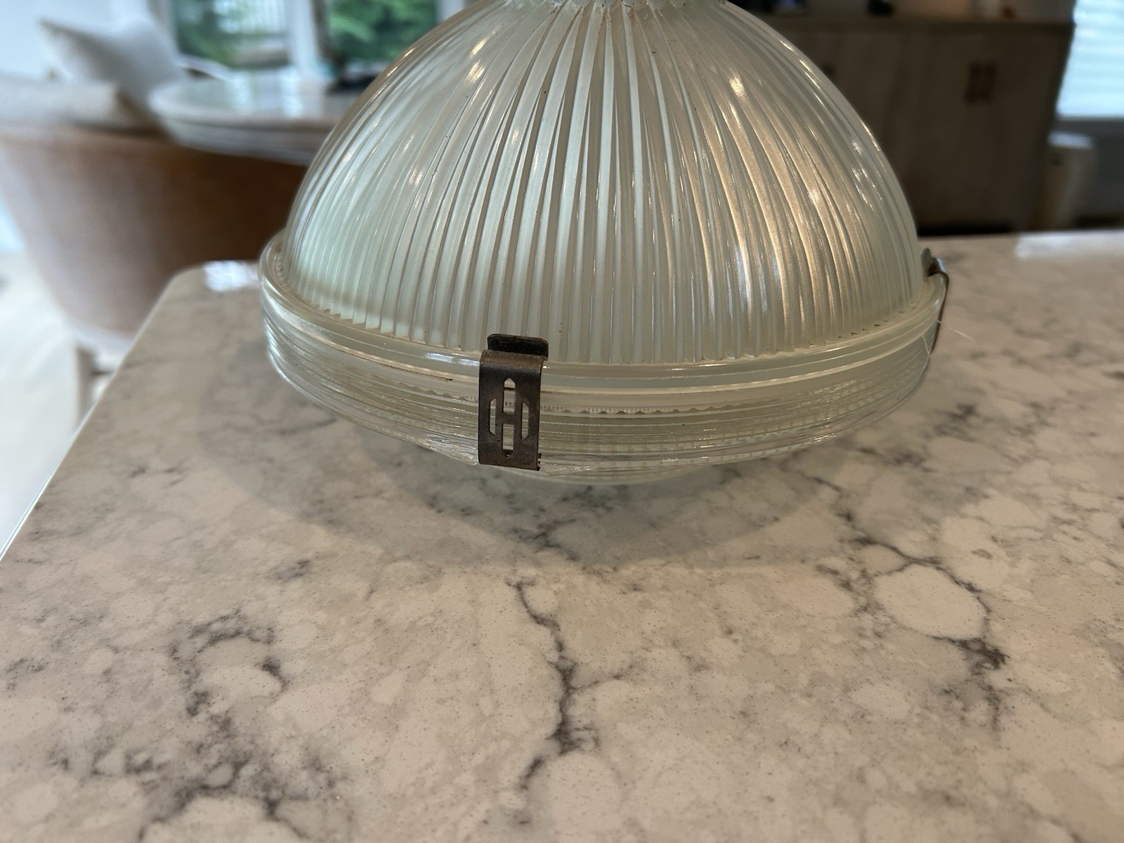 Antique Holophane Two Piece Glass Celing Fixture Shade 7 Inch 3 Original Clips Antique Holophane Two Piece Glass Celing Fixture Shade 7 Inch 3 Original Clips