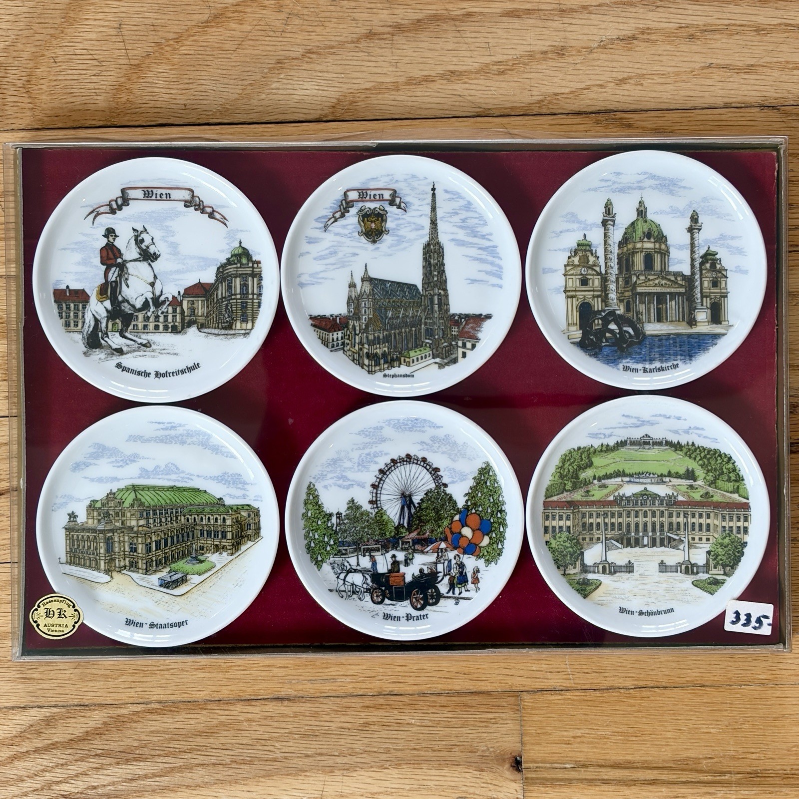 Vintage Hassenpflug HK Austria Vienna Porcelain Coaster Set Landmarks Wien