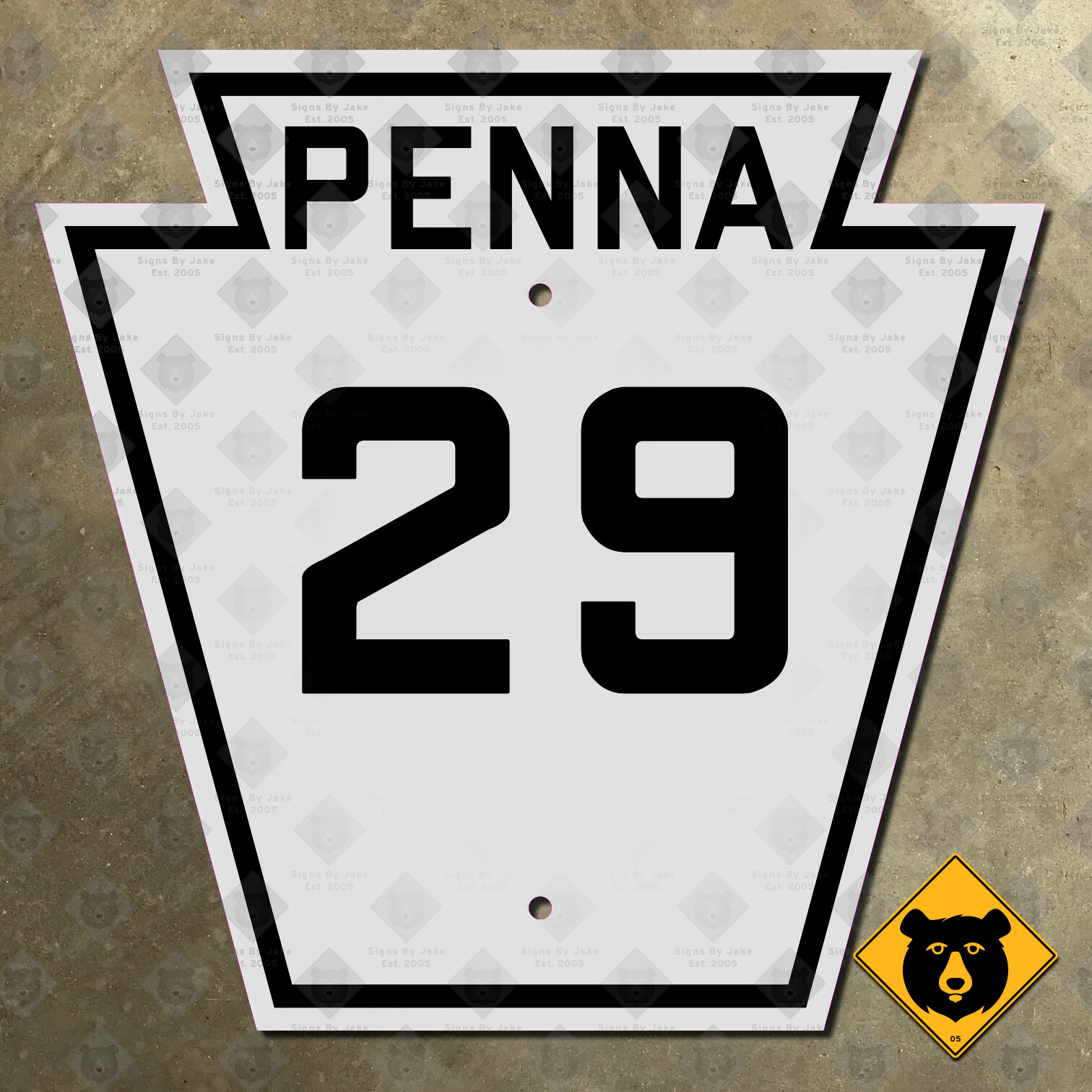 Pennsylvania Route 29 highway marker road sign 12x12 Upper Providence Township