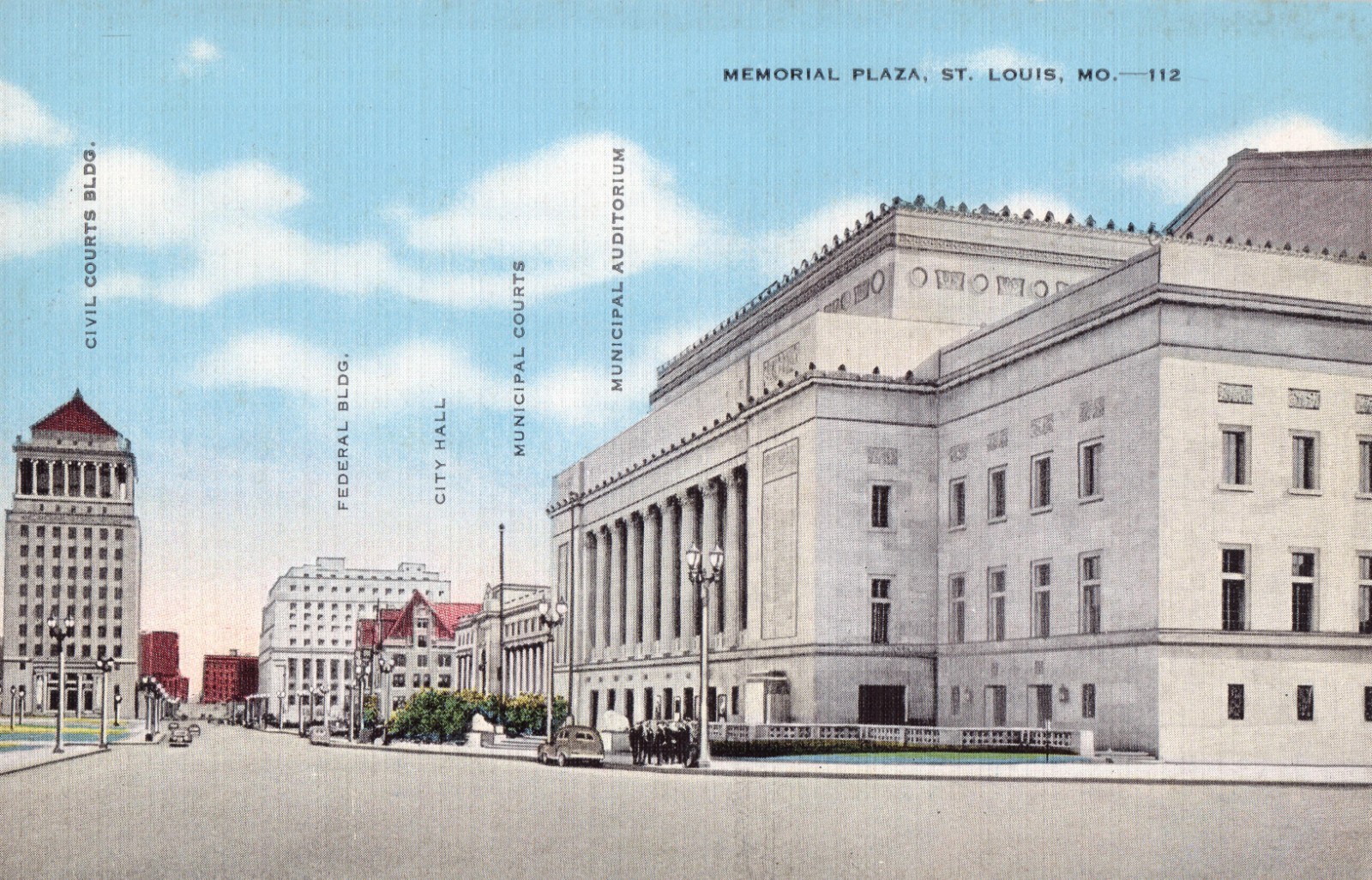 Postcard St Louis Missouri Memorial Plaza c 1940