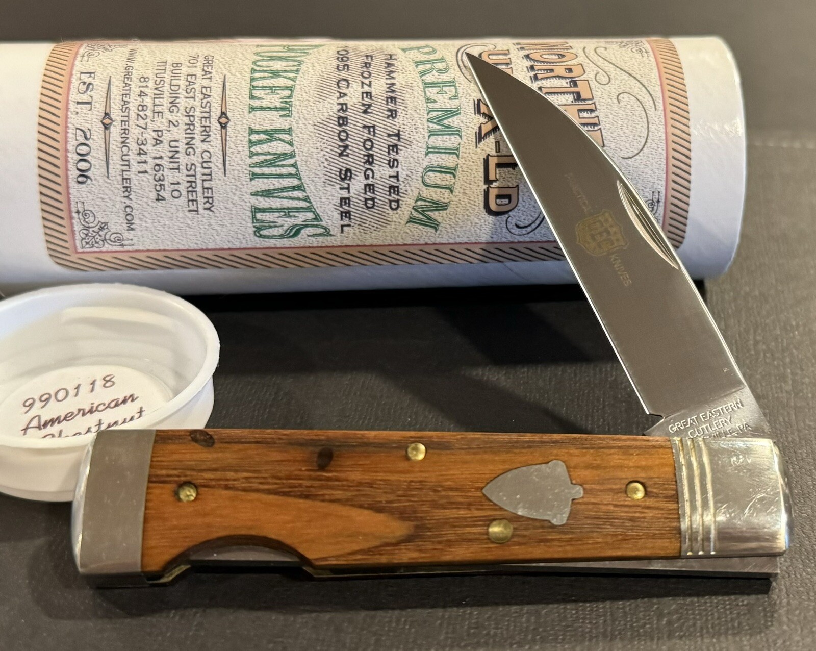 🔥 GEC 99 GREAT EASTERN CUTLERY AMERICAN CHESTNUT WOOD WALLSTREET POCKET KNIFE