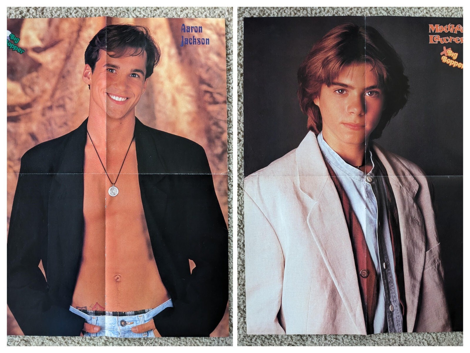 RARE 90s ~ Aaron Jackson SHIRTLESS & Matthew Lawrence Teen Magazine Pinup Poster RARE 90s ~ Aaron Jackson SHIRTLESS & Matthew Lawrence Teen Magazine Pinup Poster