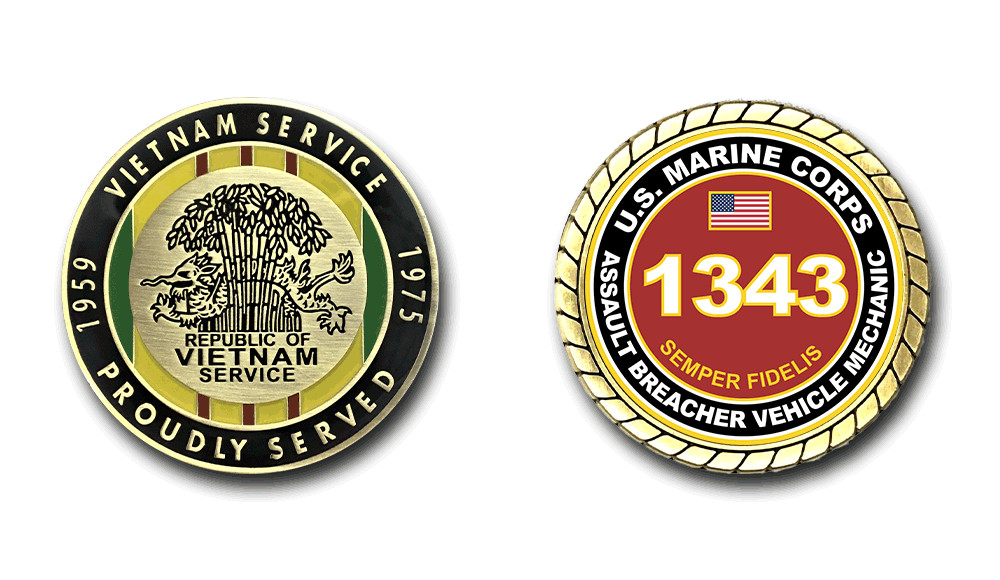 USMC 1343 Assault Breacher Vehicle Mechanic Vietnam Service Challenge Coin