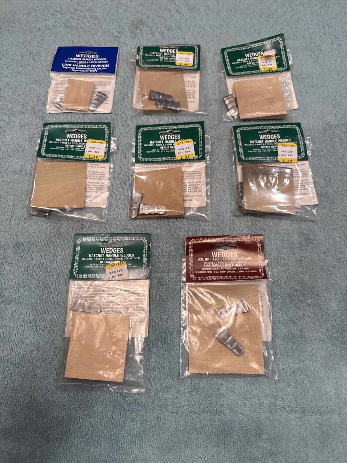 Vintage Axe Wedges New Nos Lot Of 8 In Original Packaging