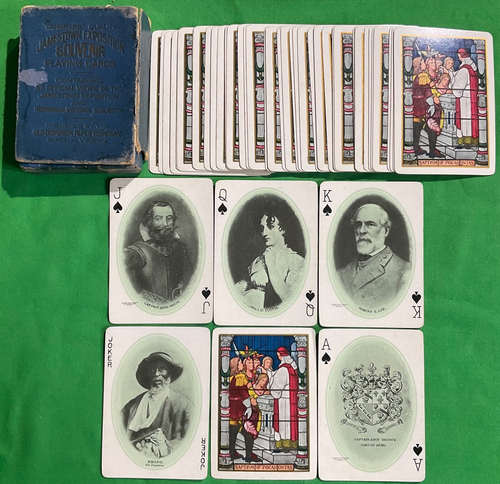 Old 1906 Antique * JAMESTOWN EXPOSITION * Photo SOUVENIR Wide Playing Cards SX23