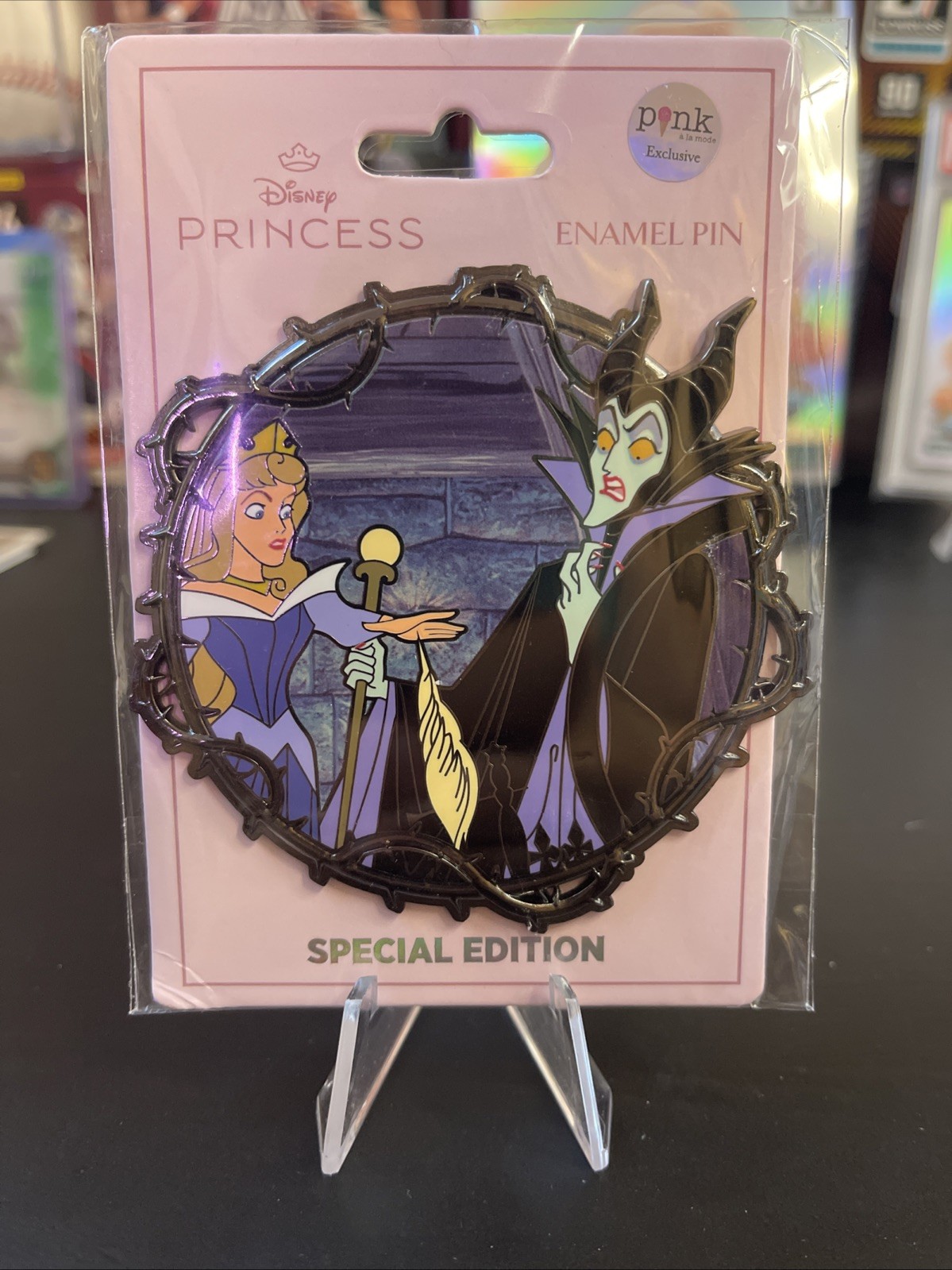 Disney PALM Sleeping Beauty Thorn Series Aurora And Maleficent JUMBO 3\'\' SE 200