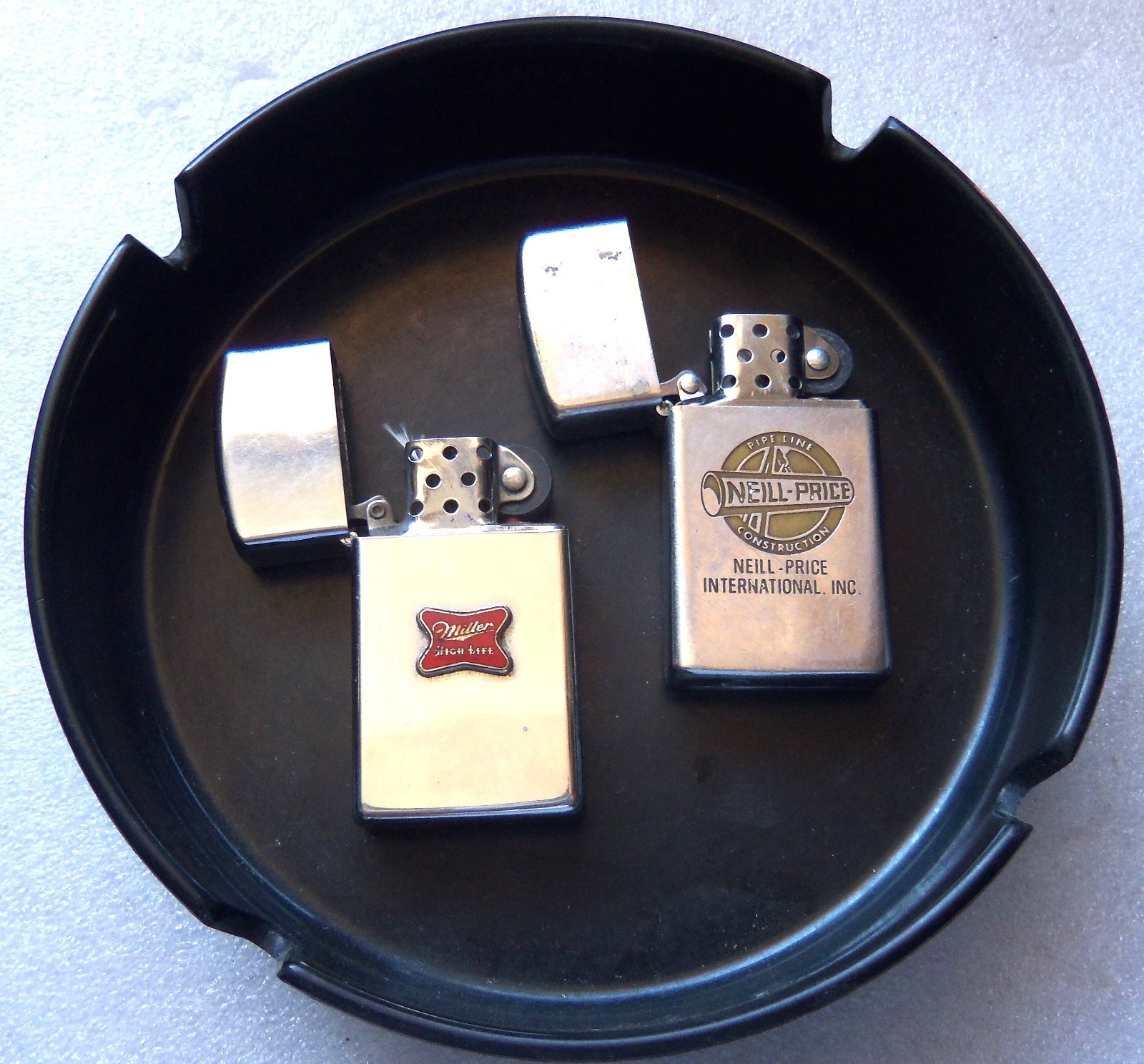 2 Older Zippo Lighters Beer Construction
