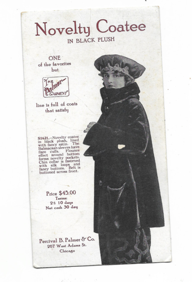VICTORIAN TRADE CARD----NOVELTY COATEE