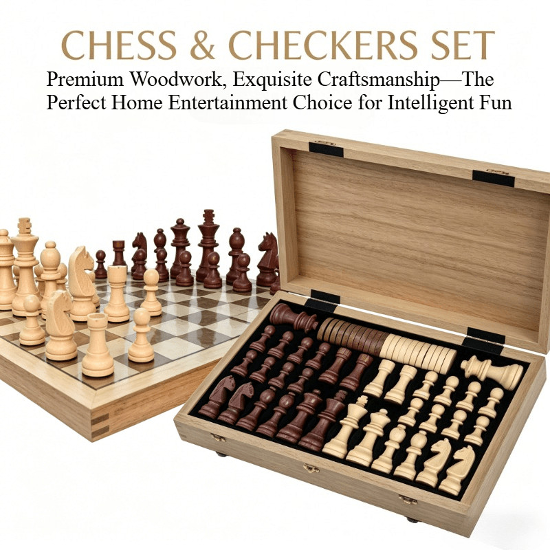 Professional Folding Chess Set - 33pcs Set (Including 16 Black Pieces, 16 White Professional Folding Chess Set - 33pcs Set (Including 16 Black Pieces, 16 White