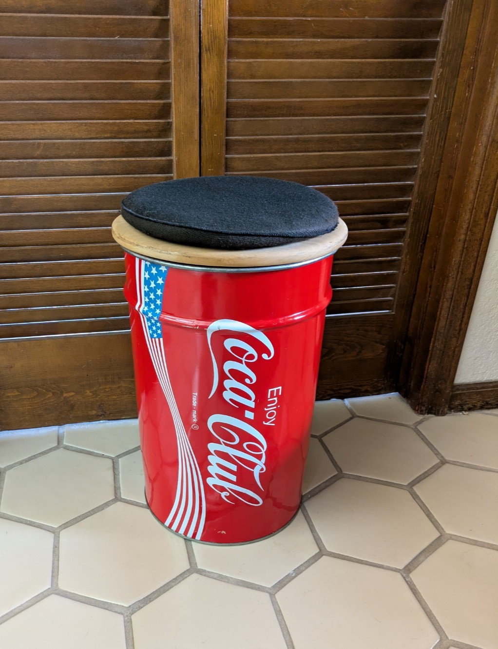 Vintage Coca Cola Seat and storage bin 19\