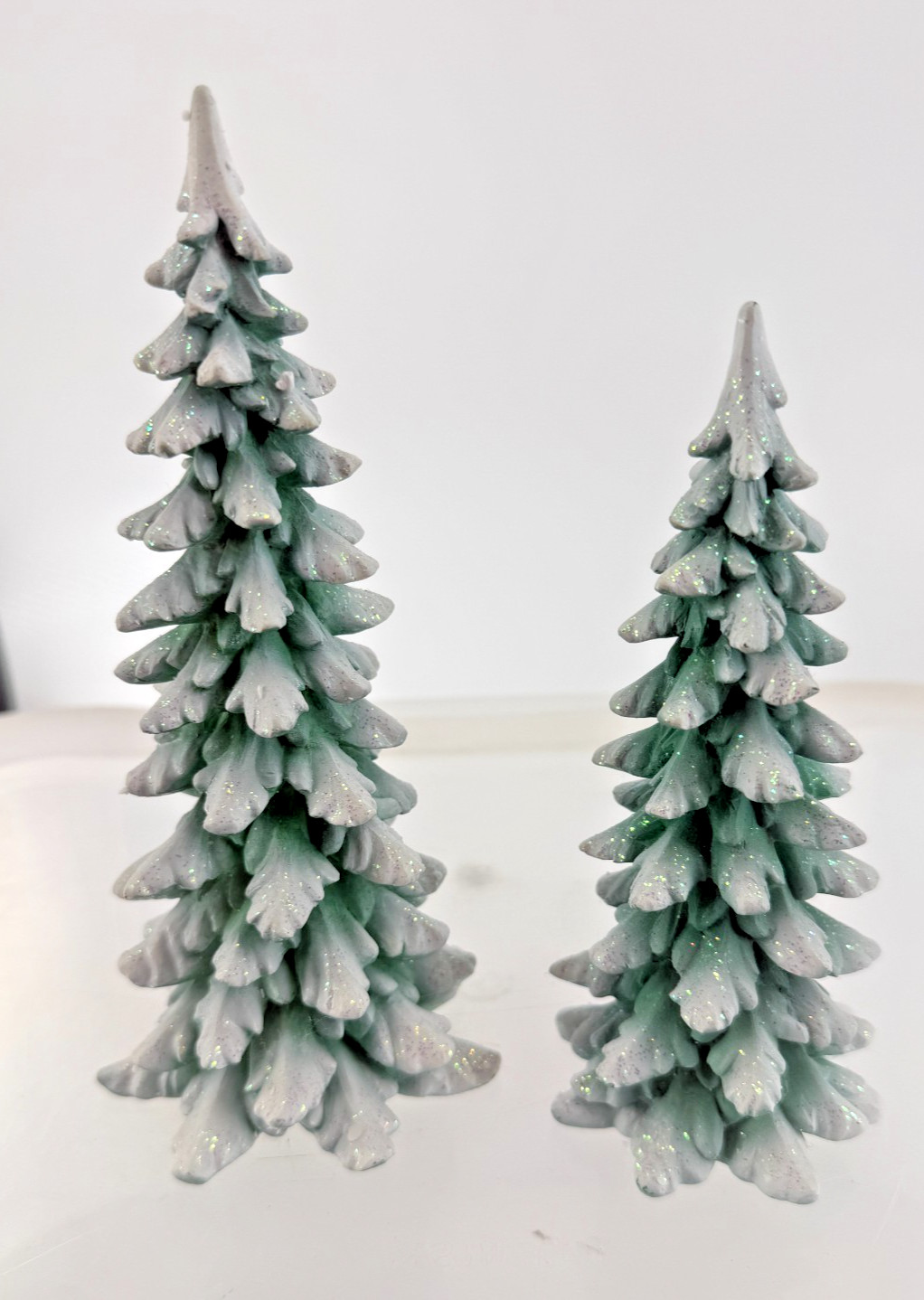Department 56 Village Wintergreen Pines Snow Covered Trees Set of 2 Porcelain