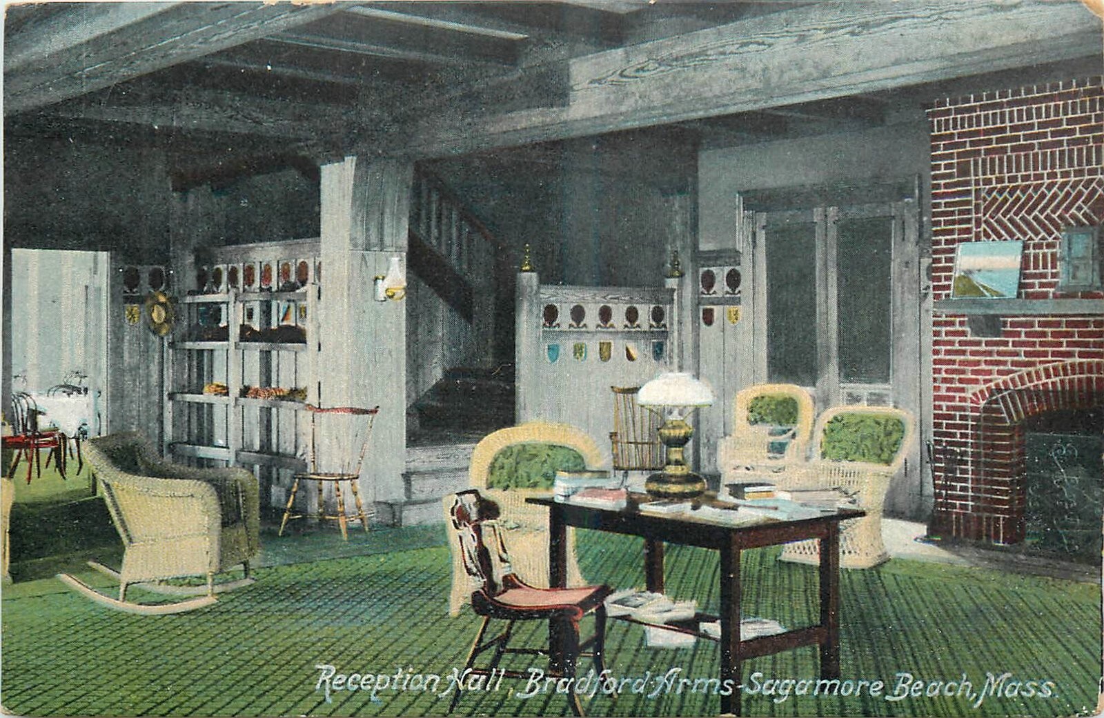 C1905 Sagamore Beach Massachusetts Bradford Arms Reception Hall postcard 25-2861