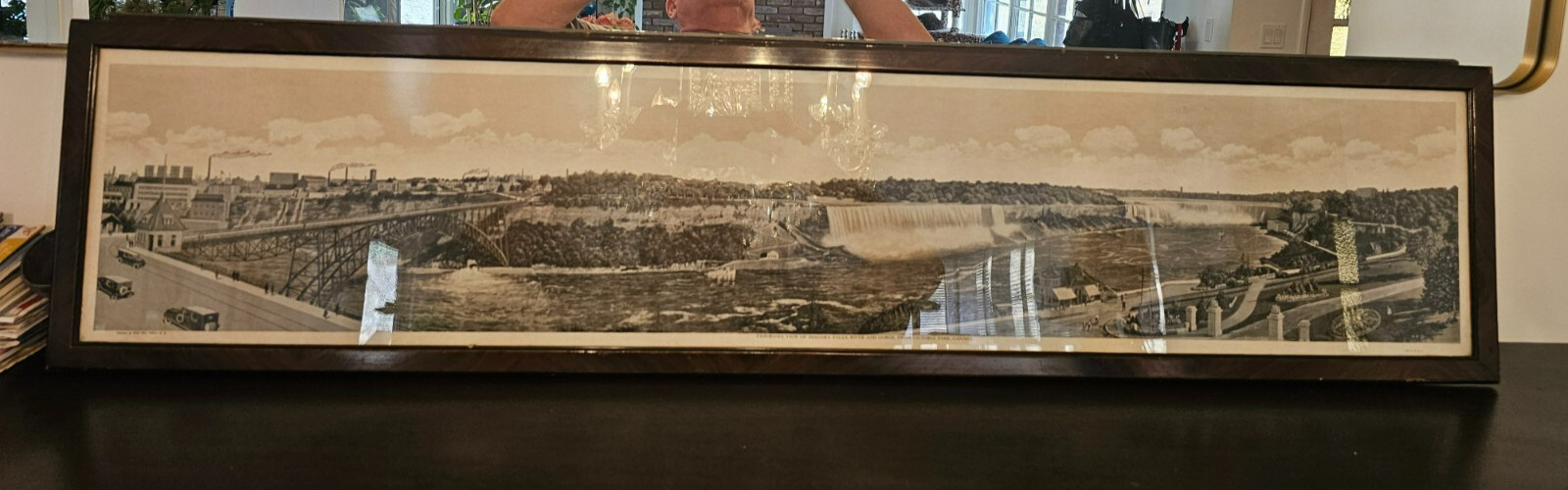 Rare Niagara Falls Long Panoramic Lithographic Print 50X10 Circa 1920 Framed Rare Niagara Falls Long Panoramic Lithographic Print 50X10 Circa 1920 Framed