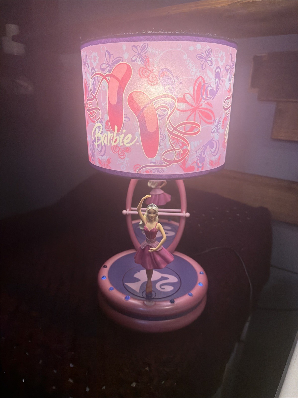 2007 Barbie Animated Ballerina Table Lamp Musical Light Up Rotating Works Great 2007 Barbie Animated Ballerina Table Lamp Musical Light Up Rotating Works Great