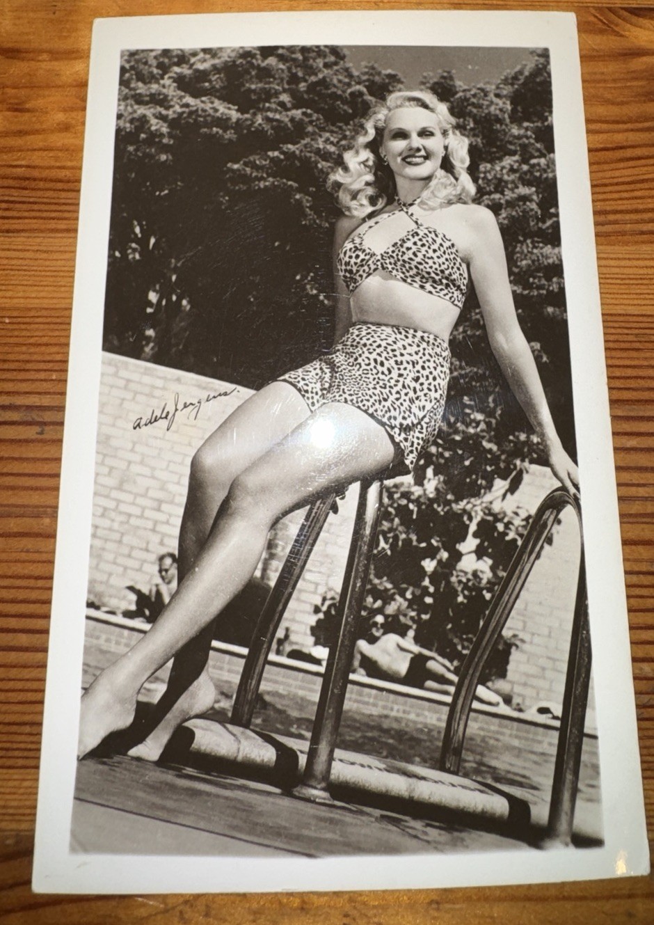 Vintage Audrey Long Exhibit Arcade Card Hollywood Actress Pin-Up Swimsuit 3.5x