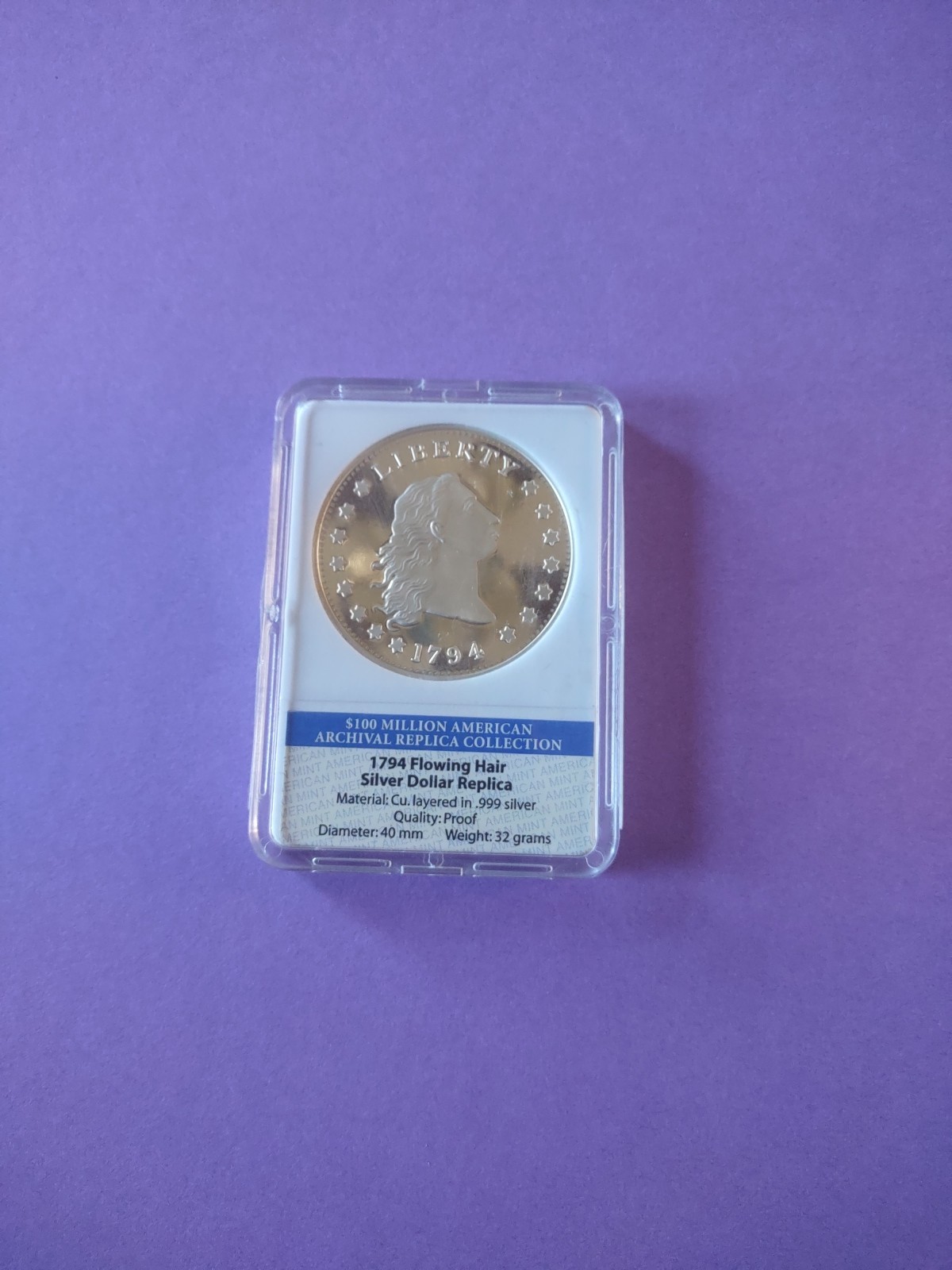 American Mint 1879 Stella Pattern Coin J1643 replica copper layered in 24K gold