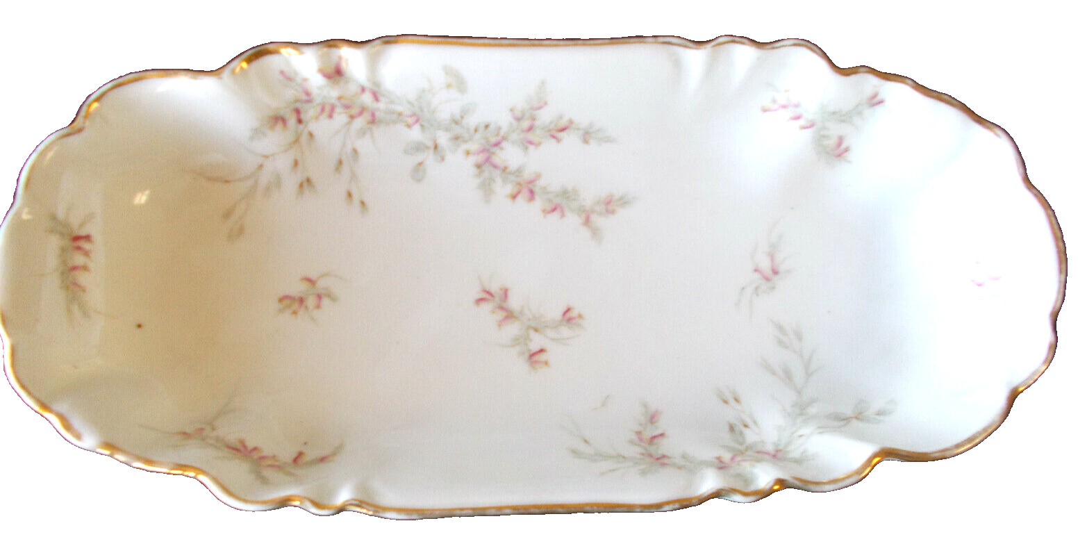 Vintage Dresoen Germany Floral Gold Trimmed Dish/Bowl 12\'\' Long x 5 1/2\'\' Wide Vintage Dresoen Germany Floral Gold Trimmed Dish/Bowl 12\'\' Long x 5 1/2\'\' Wide