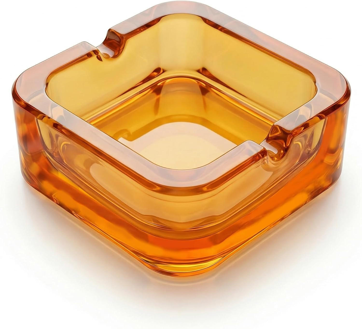 Crystal Glass Ashtray, Vintage Square Design