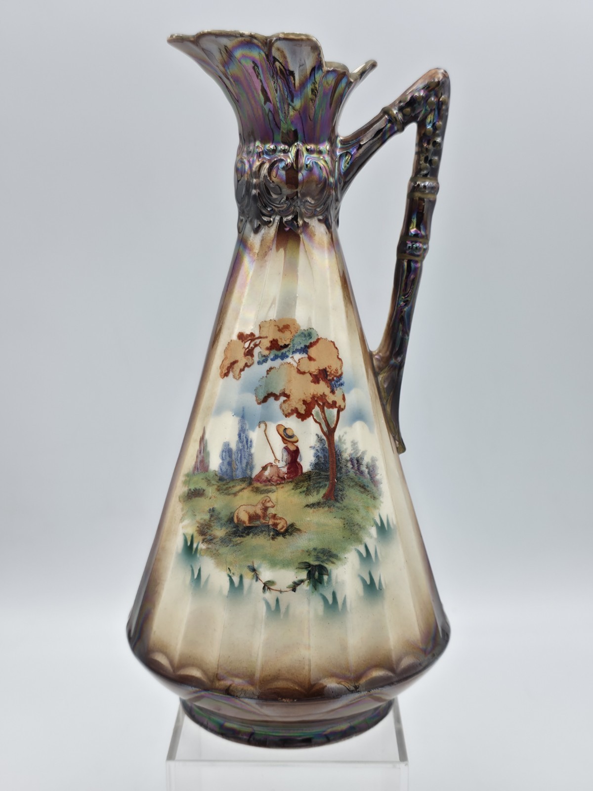 Antique Porcelian Vase Czechoslovakian Scenic Landscapes 8.5”