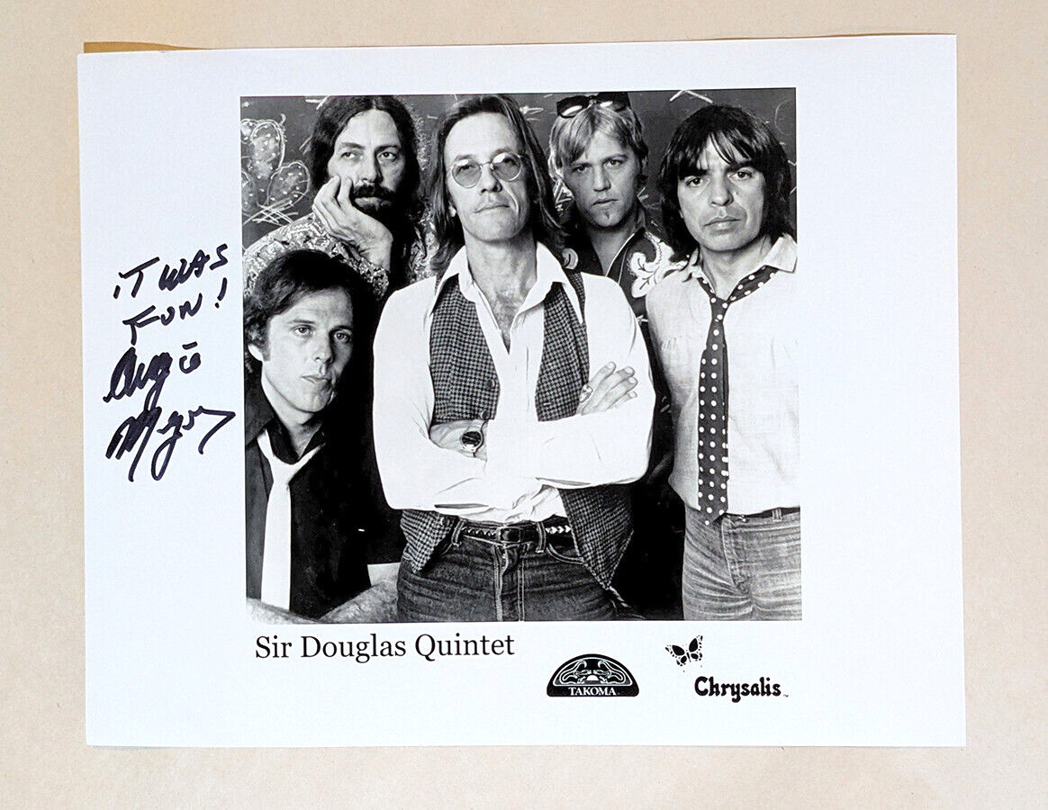 SIR DOUGLAS QUINTET signed 8x10 PHOTO AUGIE MEYERS fillmore PSYCHEDELIC COA