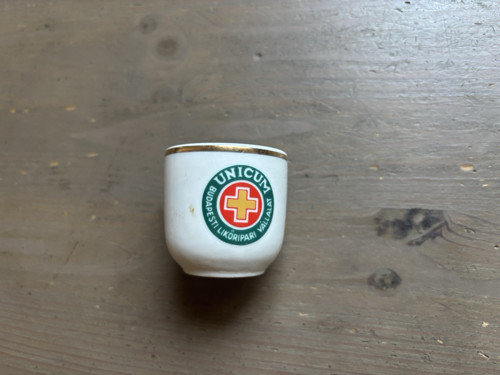 Vintage Hollóháza Unicum Porcelain Shot Glass Hungary 1980s