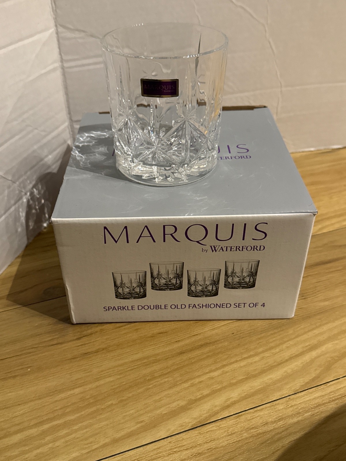 Marquis by Waterford Set of 4 BICCHIERI SPARKLE Double Old Fashioned Glasses