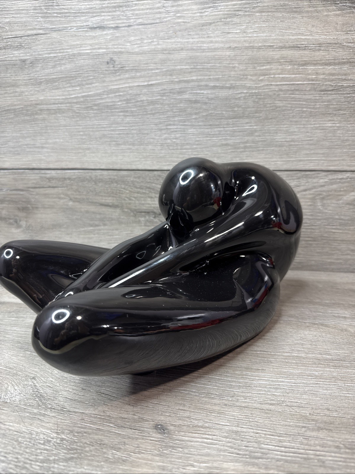 Vintage Rare Jaru Black Glazed Ceramic Sculpture