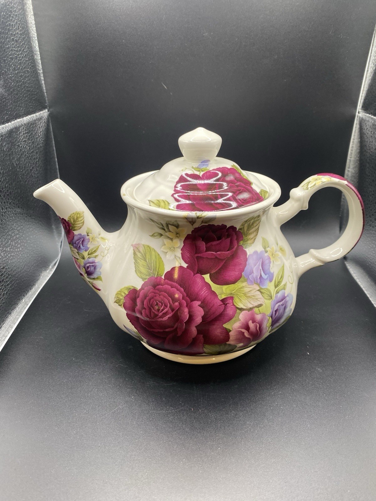 Sadler Dark Red Rose  Teapot Made in England