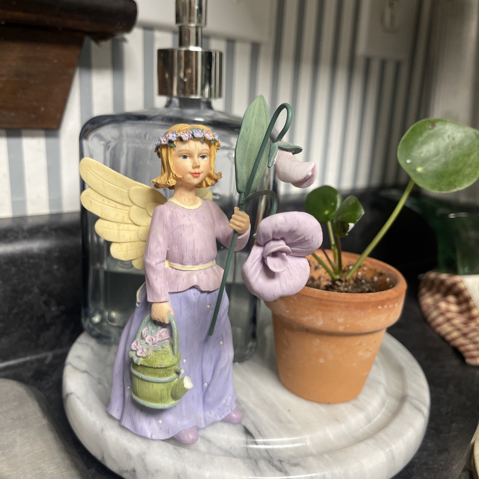 DEMDACO WILD FLOWER ANGELS - SWEET PEAS FOR FOND FAREWELL