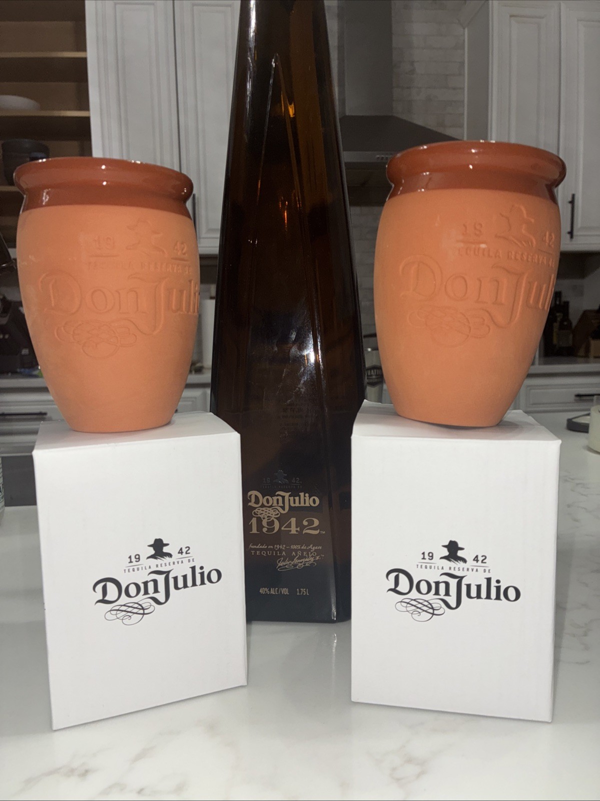Set 4Tequila Reserva De Don Julio 1942 Clay Drink Cantaritas De Barro Terracotta