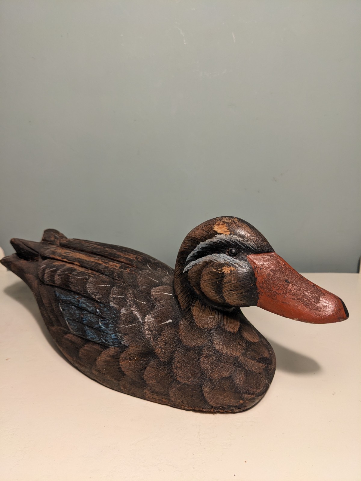 Vintage Hand carved & painted Wooden Working Decoy Duck Folk Art